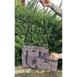 Kate Spade NY Dawn Park Avenue Floral Nylon Shoulder Bag &‎ Wallet EUC